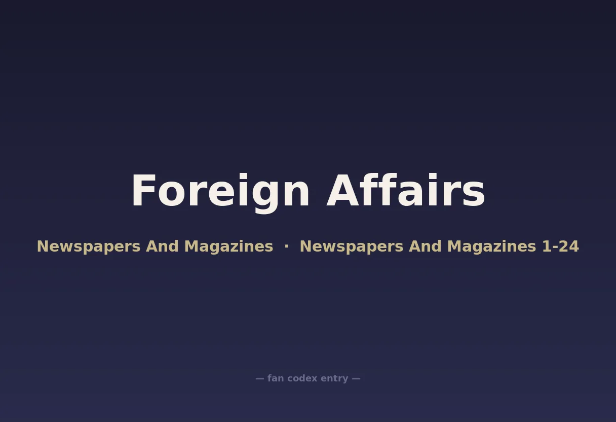 Foreign Affairs